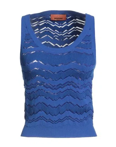 Missoni Woman Sweater Bright Blue Size Xl Viscose, Wool, Polyester