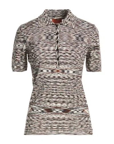 Missoni Woman Sweater Brown Size 4 Wool, Polyamide, Elastane In Multi