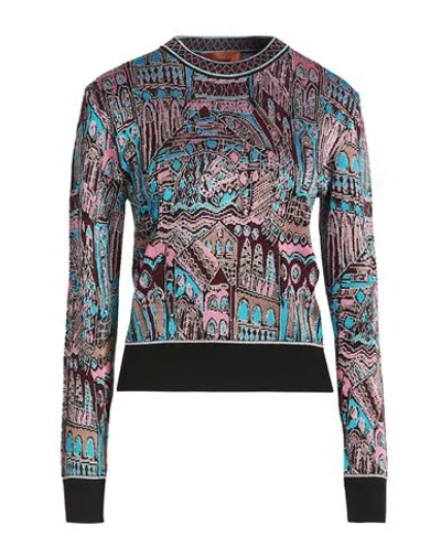Missoni Woman Sweater Burgundy Size L Viscose, Wool, Metallic Fiber In Black