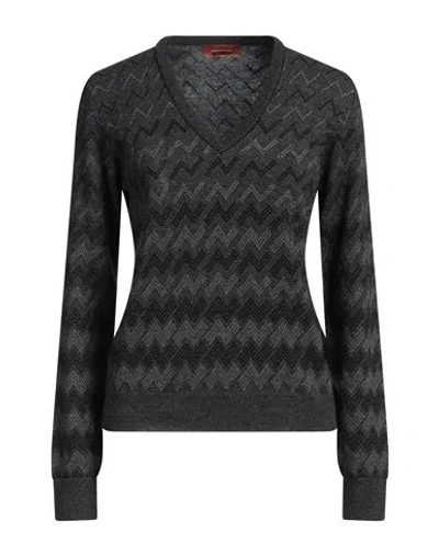 Missoni Woman Sweater Charcoal Size 8 Cashmere In Grey