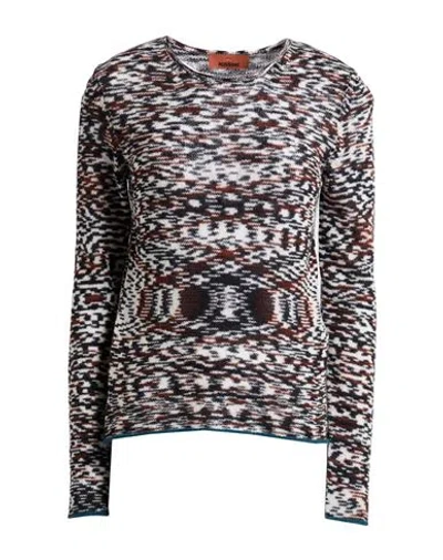 Missoni Woman Sweater Dark Brown Size 10 Cashmere, Wool
