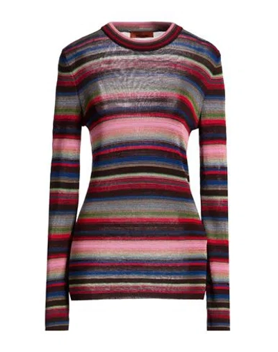 Missoni Woman Sweater Dark Brown Size 10 Viscose, Wool In Multi