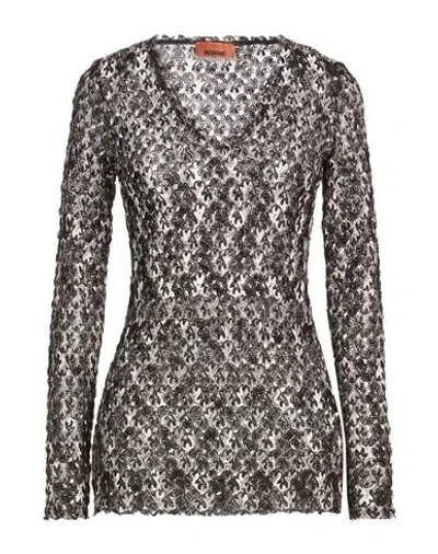 Missoni Woman Sweater Dark Brown Size 6 Viscose, Metallic Fiber In Multi