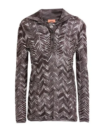 Missoni Woman Sweater Dark Brown Size 6 Wool, Viscose