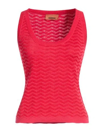 Missoni Woman Sweater Fuchsia Size 10 Cotton, Viscose In Red