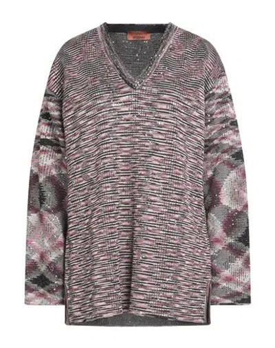 Missoni Woman Sweater Fuchsia Size 4 Cotton, Viscose, Wool, Linen, Polyamide In Pink