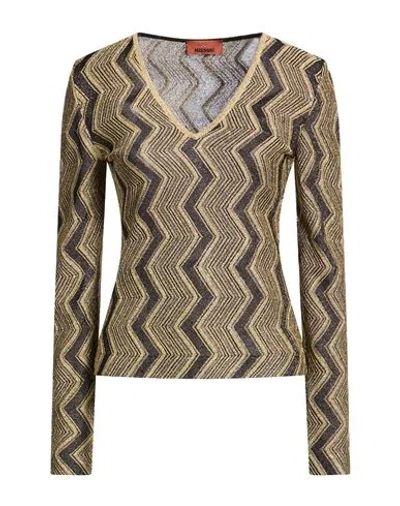 Missoni Woman Sweater Gold Size 2 Viscose, Metallic Fiber In Brown