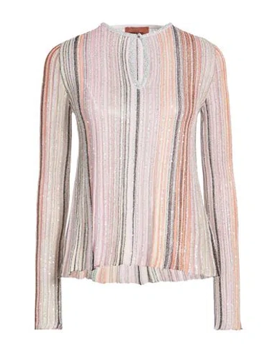 Missoni Sequin-embellished Striped Ribbed-knit Top In Orange