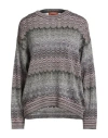 Missoni Woman Sweater Light Pink Size 8 Viscose, Metallic Fiber In Gray
