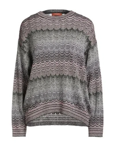 Missoni Woman Sweater Light Pink Size 8 Viscose, Metallic Fiber In Gray