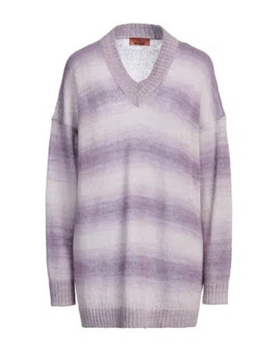 Missoni Woman Sweater Lilac Size 10 Polyamide, Alpaca Wool, Mohair Wool In Purple