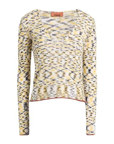 Missoni Woman Sweater Marigold Size 10 Cashmere, Wool In Yellow
