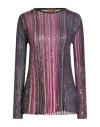 Missoni Woman Sweater Mauve Size 8 Viscose, Polyamide, Polyester, Metal