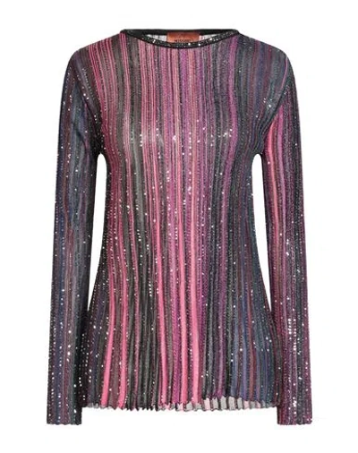 Missoni Woman Sweater Mauve Size 8 Viscose, Polyamide, Polyester, Metal