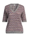 MISSONI MISSONI WOMAN SWEATER MAUVE SIZE XL MOHAIR WOOL, VISCOSE, WOOL, POLYAMIDE