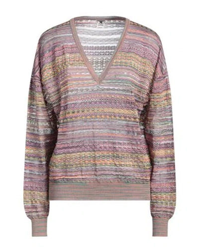 MISSONI MISSONI WOMAN SWEATER MAUVE SIZE M VISCOSE, COTTON, MOHAIR WOOL, ALPACA WOOL, POLYAMIDE