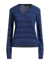 Missoni Woman Sweater Navy Size 8 Cashmere In Navy