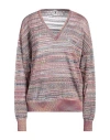 Missoni Woman Sweater Pink Size Xl Viscose, Cotton, Mohair Wool, Alpaca Wool, Polyamide In Pink
