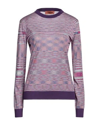 Missoni Woman Sweater Purple Size 10 Silk