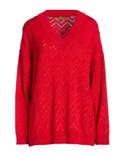 Missoni Woman Sweater Red Size 8 Wool, Viscose