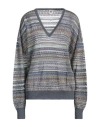 Missoni Woman Sweater Slate Blue Size Xl Viscose, Cotton, Mohair Wool, Alpaca Wool, Polyamide