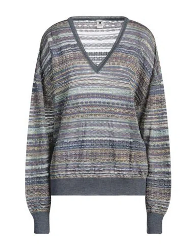 Missoni Woman Sweater Slate Blue Size Xl Viscose, Cotton, Mohair Wool, Alpaca Wool, Polyamide
