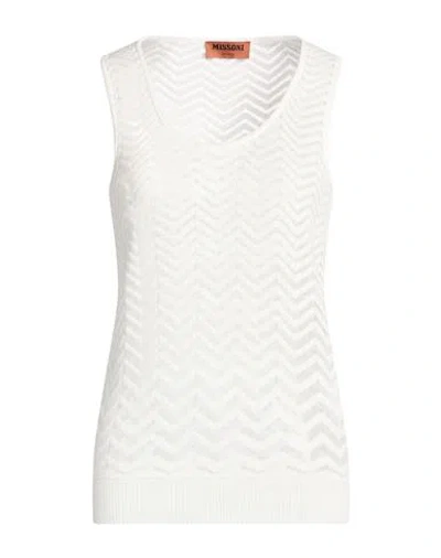 Missoni Woman Sweater White Size 2 Cotton, Polyamide