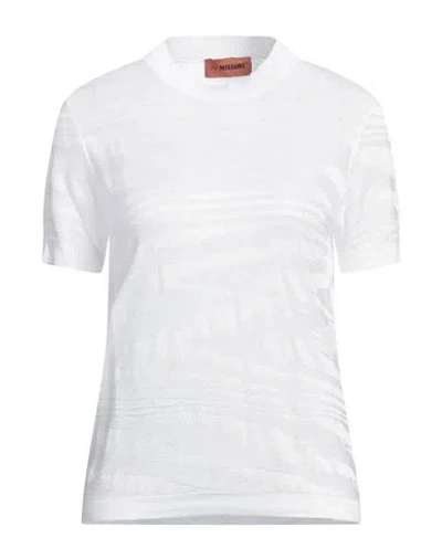 Missoni Woman Sweater White Size 8 Viscose, Cotton