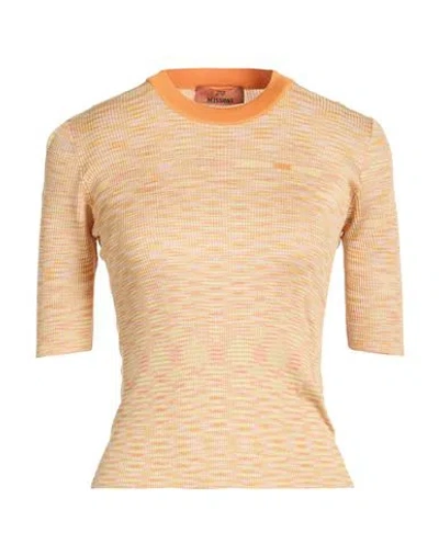 Missoni Woman Sweater Yellow Size 8 Silk In Orange