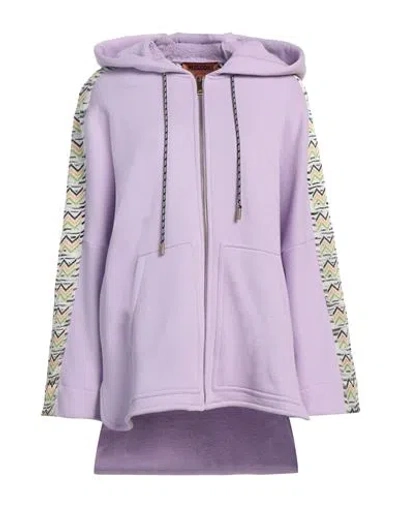 Missoni Woman Sweatshirt Pink Size L Cotton, Polyamide, Polyester, Viscose