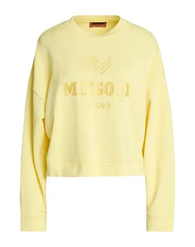 Missoni Woman Sweatshirt Yellow Size M Cotton, Viscose