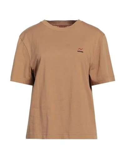 Missoni Woman T-shirt Khaki Size Xl Cotton In Beige