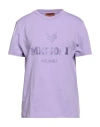 Missoni Woman T-shirt Light Purple Size S Cotton, Viscose