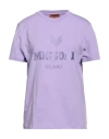 Missoni Woman T-shirt Mauve Size L Cotton, Viscose In Purple