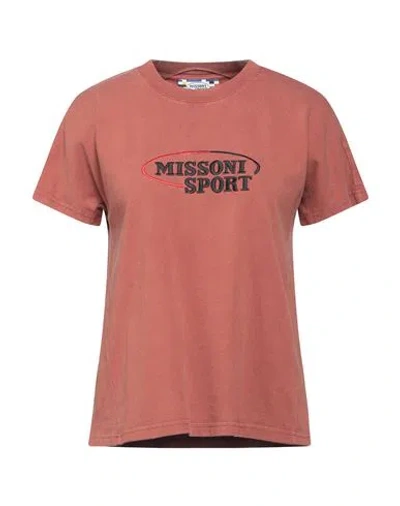 Missoni Woman T-shirt Rust Size Xl Cotton In Red
