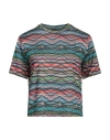 Missoni Woman T-shirt Turquoise Size S Polyester, Elastane In Blue