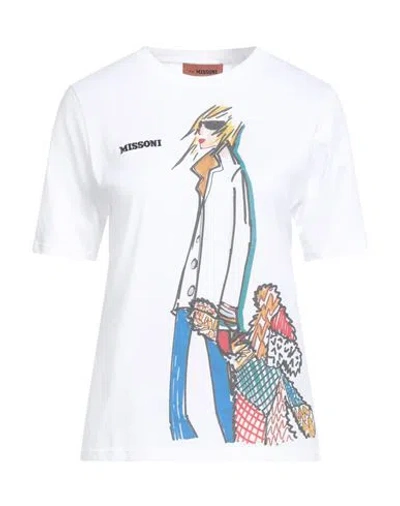Missoni Woman T-shirt White Size L Cotton