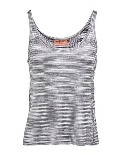 Missoni Woman Tank Top Black Size 10 Viscose