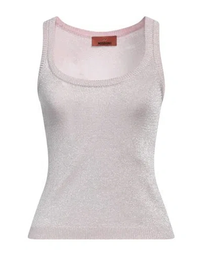 Missoni Woman Tank Top Lilac Size 2 Viscose, Metallic Fiber In Purple