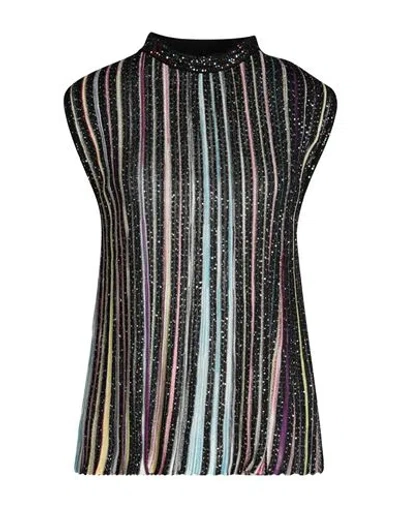 Missoni Woman Top Black Size 8 Viscose, Polyamide, Polyester, Cupro