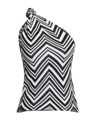 Missoni Woman Top Black Size 4 Cotton, Viscose, Polyamide, Polyester