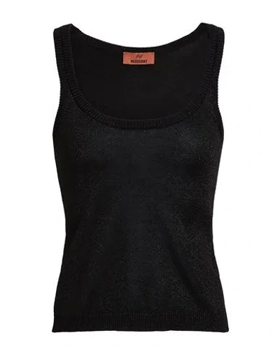 Missoni Woman Top Black Size 4 Viscose, Metallic Fiber