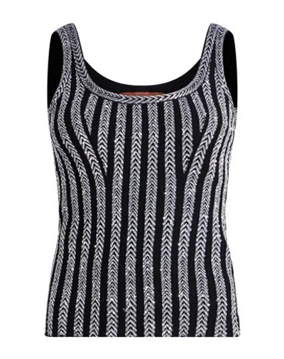 Missoni Woman Top Black Size 4 Viscose, Polyamide, Polyester