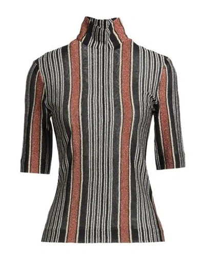 Missoni Woman Top Black Size 8 Viscose, Metallic Fiber In Gray