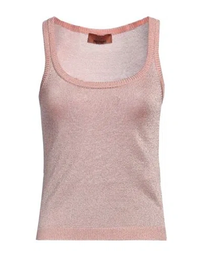 Missoni Woman Top Blush Size 10 Viscose, Metallic Fiber In Pink