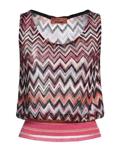 Missoni Woman Top Fuchsia Size 4 Viscose, Cupro In Pink
