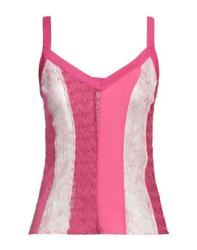 Missoni Woman Top Fuchsia Size 8 Viscose, Silk, Cupro, Polyester In Pink