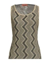 Missoni Woman Top Gold Size 8 Viscose, Metallic Fiber In Gray