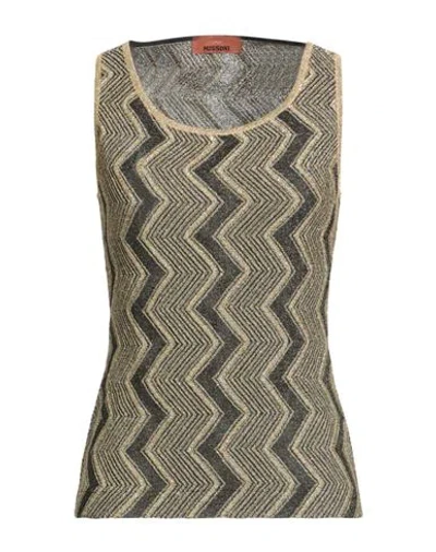 Missoni Woman Top Gold Size 8 Viscose, Metallic Fiber