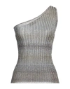 Missoni Woman Top Grey Size 8 Viscose, Metallic Fiber, Polyamide